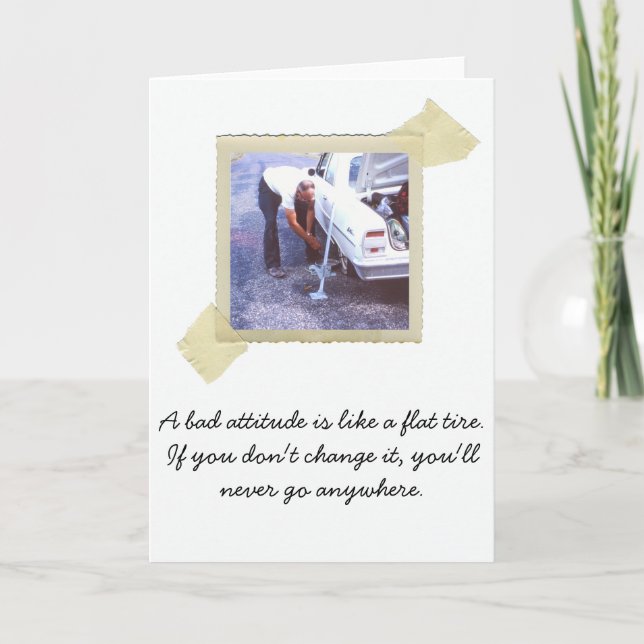 Cartão Humor de pneu achatado (Frente)