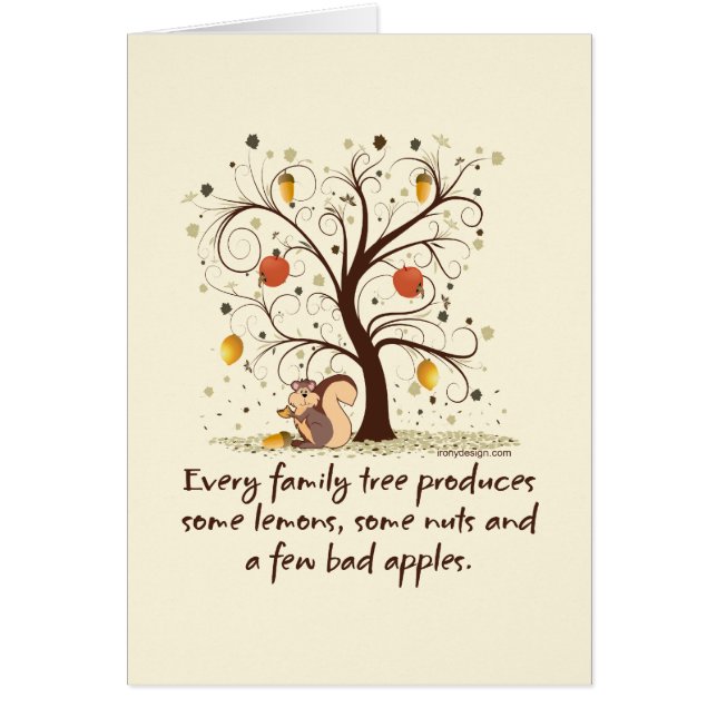 Cartão Humor em árvore da família (Frente)