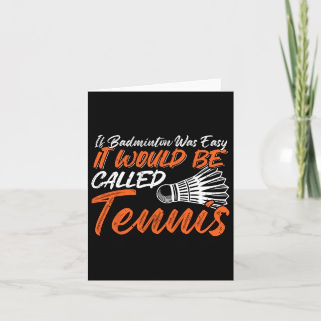 Cartão Humor Engraçado de Badminton Smash Peteca Esporte  (Frente)