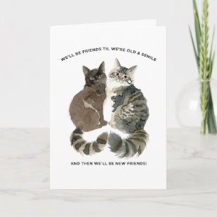Cartão Humor envelhecido para amigos que amam gatos espos