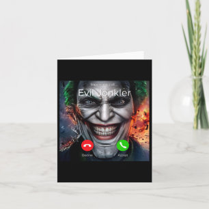Cartão Humor Horror Chamada Recebida do Malvado Jonkler O