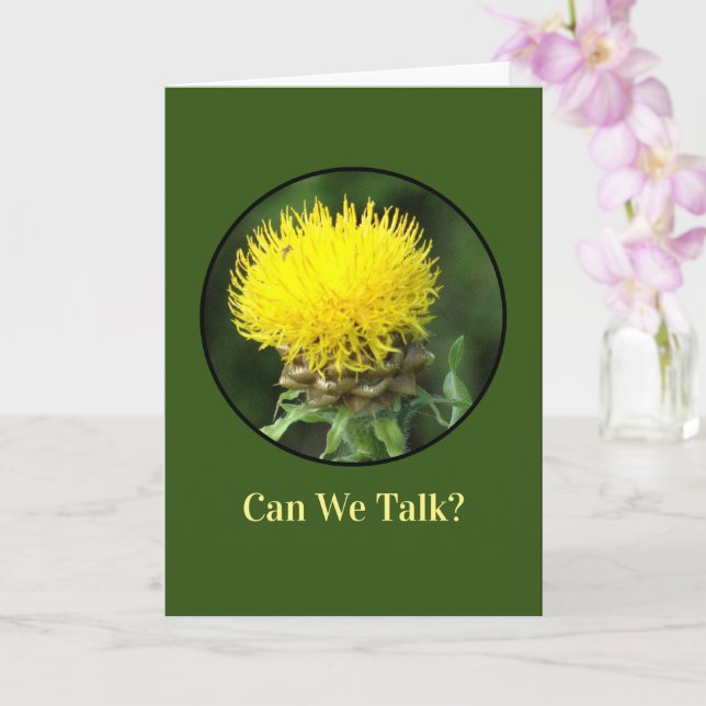 Cartão humor, humor "Como você/podemos conversar"? (Orquídea)