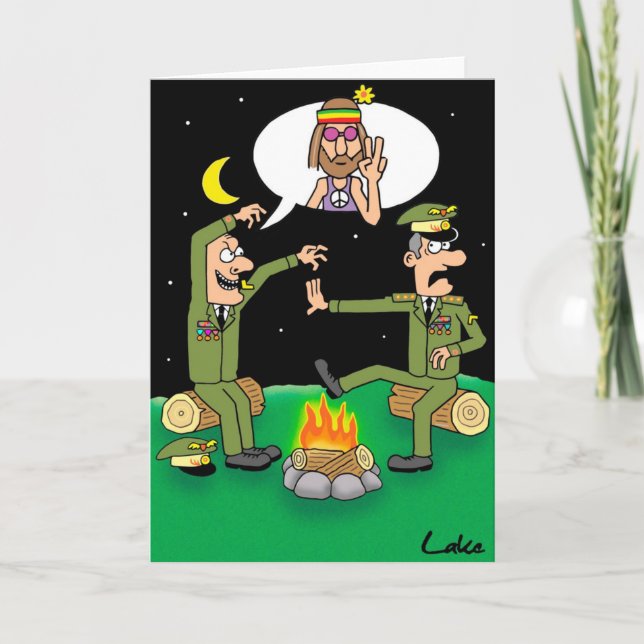 Cartão "Humor In Uniform" funny Miltary  joke card. (Frente)