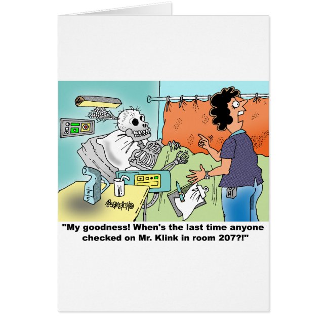 Cartão Humor médico dos desenhos animados (Frente)