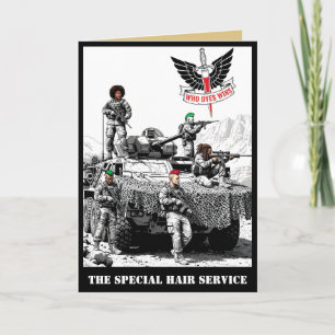 Cartão Humor Militar Divertido Farsa SAS