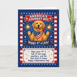 Cartão Humor Patriótico Canino - O Melhor Menino da Améri