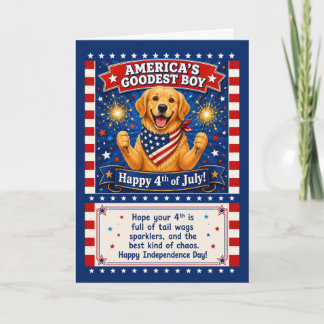 Cartão Humor Patriótico Canino - O Melhor Menino da Améri
