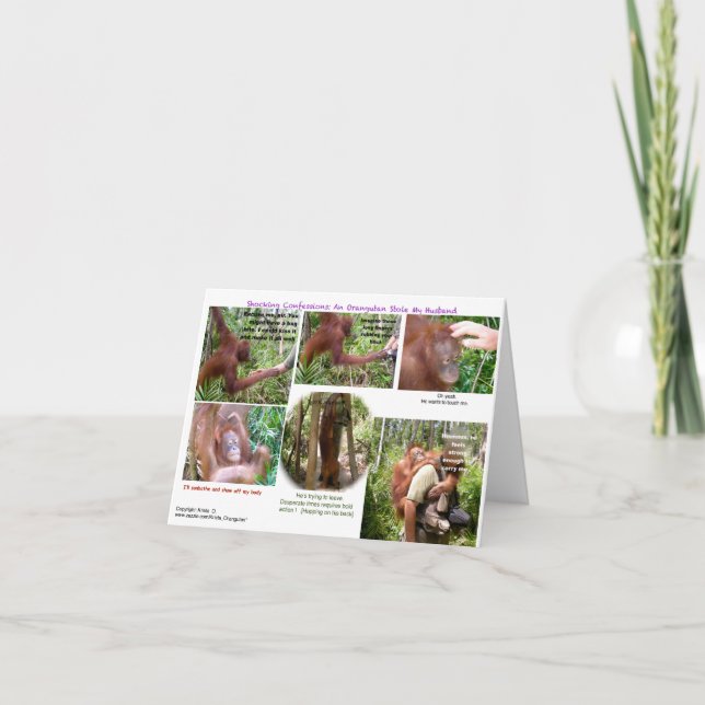 Cartão Humor romântico dos animais selvagens (Frente)