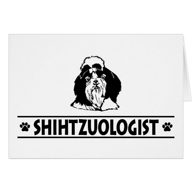 Cartão Humorístico Shih Tzu (Frente horizontal)