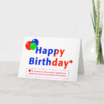 Cartão Humorous Big Brother Birthday Card<br><div class="desc">Humorous Big Brother card made to resemble all the warning labels that big bureaucracies place everywhere in order to “protect” us. Personalize with your message.</div>