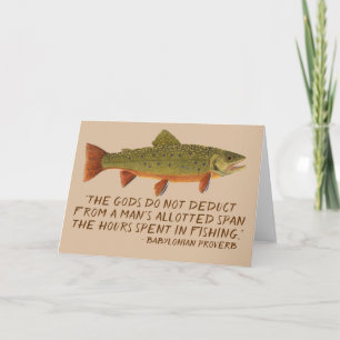 Cartão Humorous Card with a Brook Trout