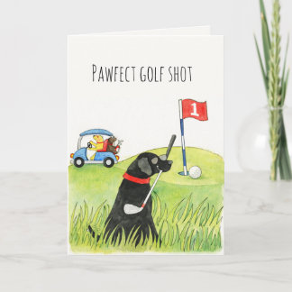 Cartão Humorous Golf Dogs on the Green