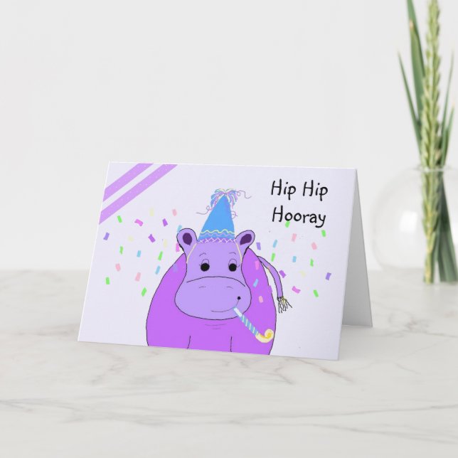 Cartão Humorous Hippo Birthday (Frente)