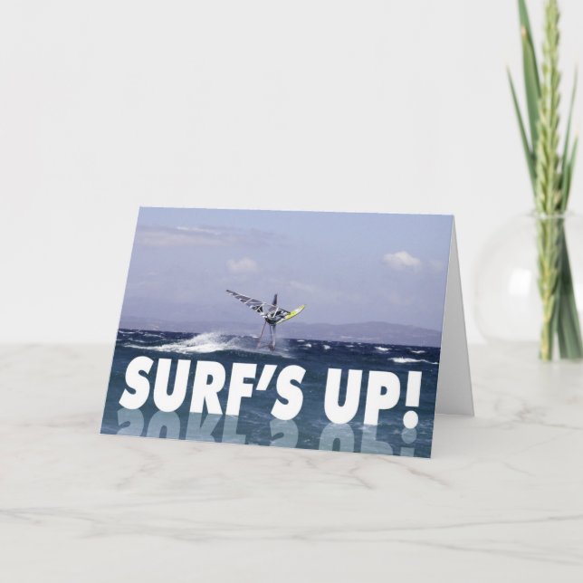 Cartão Humorous Windsurfer Birthday for Him (Frente)
