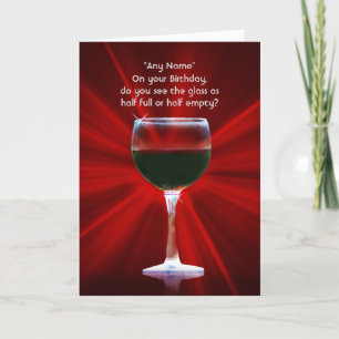 Cartão Humorous Wine Birthday Card with Name on Cover