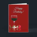 Cartão Humorous Wine Themed Birthday Card for A Friend<br><div class="desc">Wish your friend  a Happy Birthday filled happiness,  good times and lots of wine!  A fun and pretty card for your friend,  the wine lover.</div>