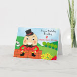 Cartão Humpty Dumpty Cute Kids Birthday Card<br><div class="desc">Such a cute birthday card for a young child with a colorful Humpty Dumpty picture and its so easy to personalize with a name and age for that extra special touch.</div>