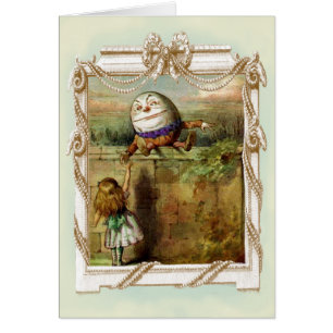 Cartão Humpty Dumpty e Alice