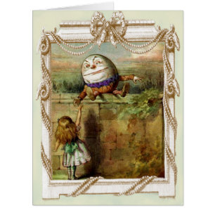 Cartão Humpty Dumpty e Alice