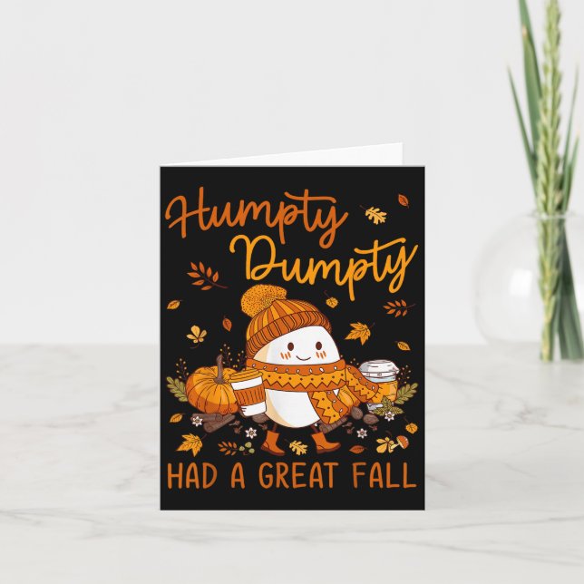 Cartão Humpty Dumpty Had A Great Fall Thanksgiving Autumn (Frente)