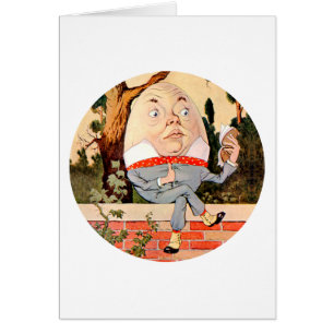 Cartão Humpty Dumpty Sat em um Muro em Wonderland