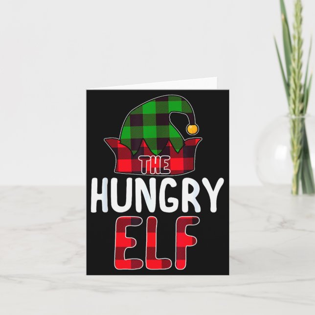 Cartão Hungry Elf Matching Family Group Christmas Party P (Frente)