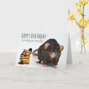 Cartão Hungry Hungry Rat Birthday Card