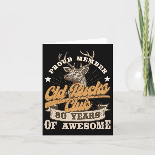 Cartão Hunter 80 Birthday Old Bucks Club 80 Anos De Aw (Frente)
