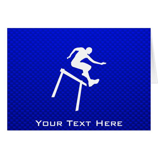 Cartão Hurdler azul (Frente Horizontal)