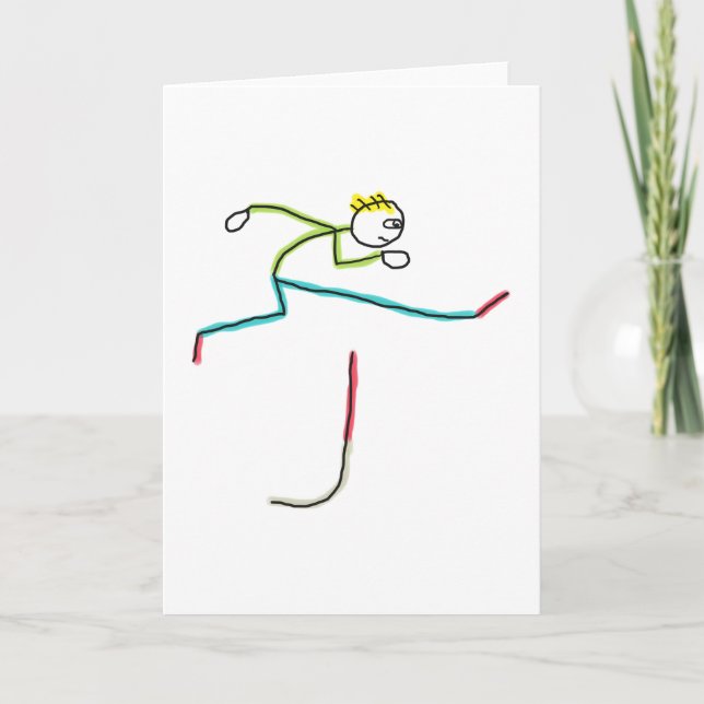 Cartão Hurdling Stickman (Frente)