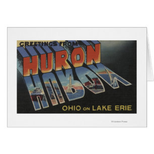 Cartão Huron, Ohio - Lago Erie - grandes cenas da letra