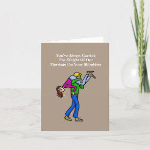 Cartão Husband Appreciation Day Card - Man Carrying Wife