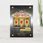 Cartão Husband Birthday Greeting Card With Slots And Coin<br><div class="desc">Great For those who love a flutter weather it's on the slot machines (fruit machines / one arm bandit) or just that stylish casino look</div>
