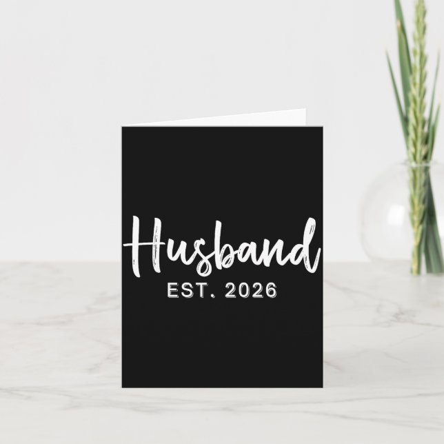 Cartão Husband Est 2026 Hubby Just Married Honeymoon Wedd (Frente)