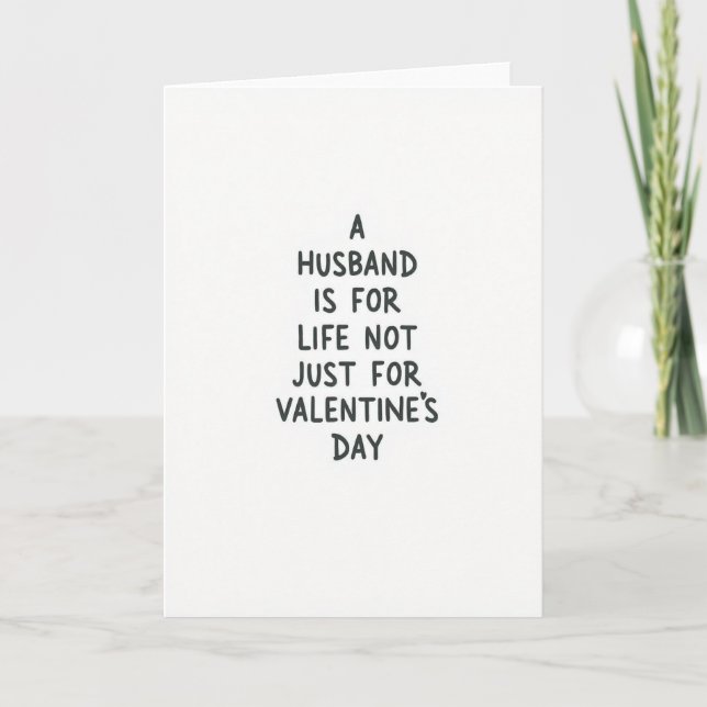 Cartão Husband Forever Not Just Valentines Card (Frente)