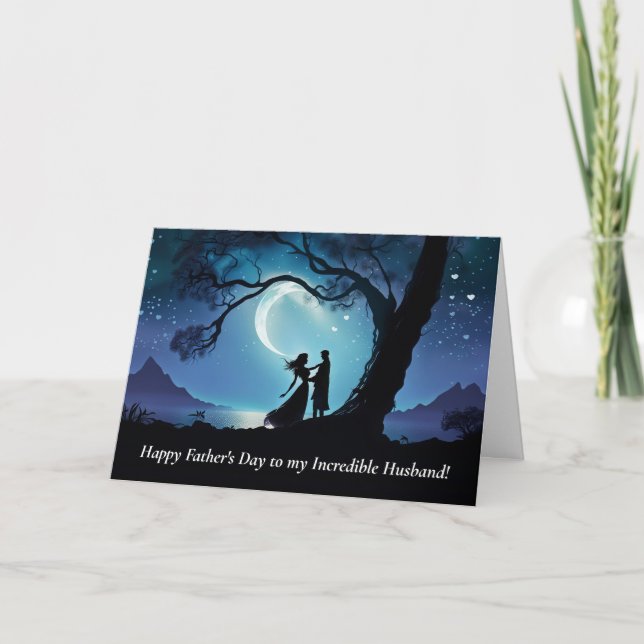 Cartão Husband Happy Fathers Day Romantic Couple  (Frente)
