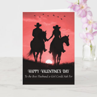 Cartão Husband Happy Valentines Day Country Western