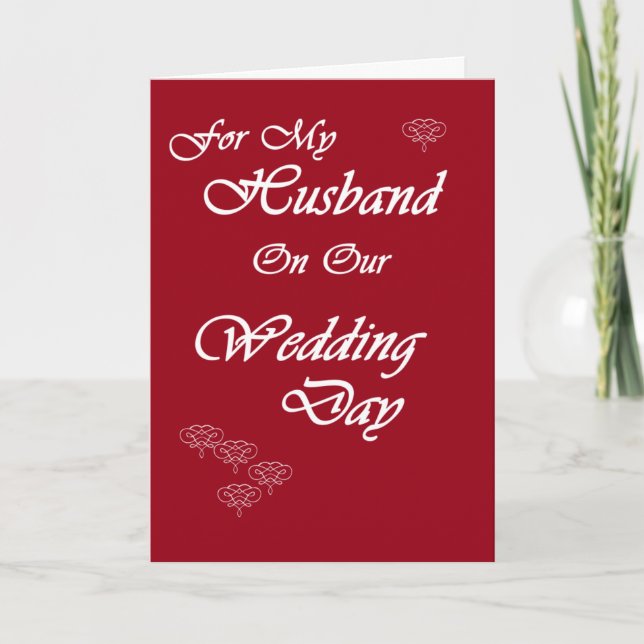 Cartão Husband on Our Wedding Day (Frente)