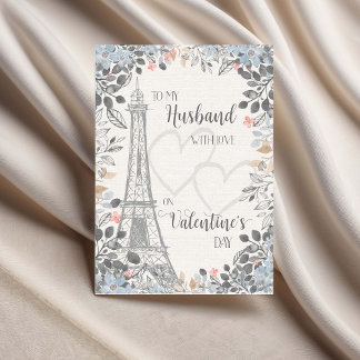 Cartão Husband Romantic Valentines Day Eiffel Tower