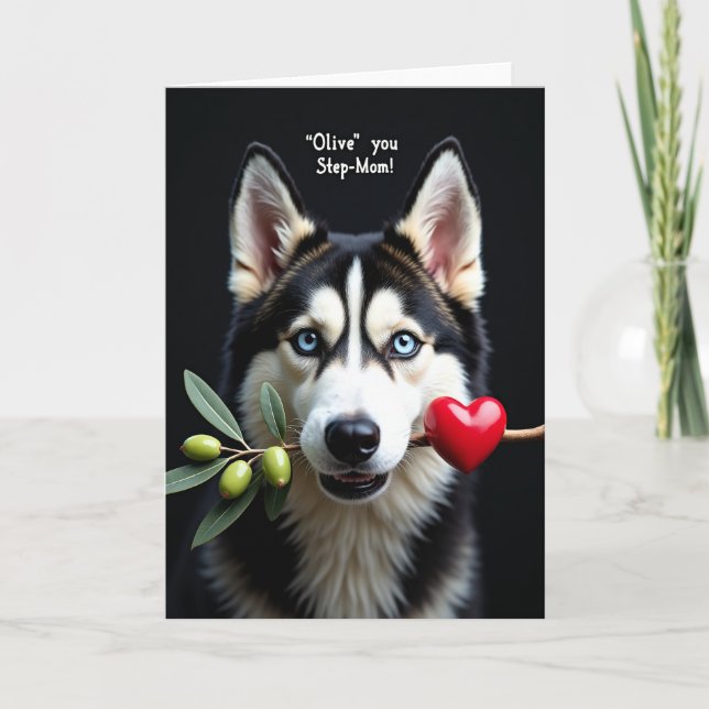 Cartão Husky Ama Você Madrasta (Frente)