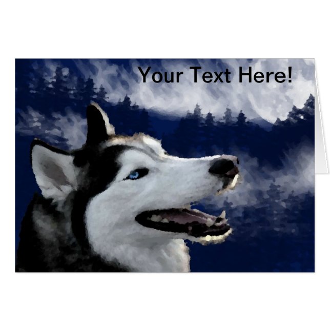 Cartão Huskys do Alasca (Frente Horizontal)