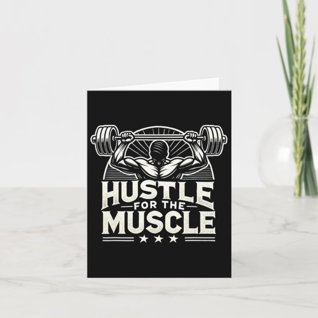 Cartão Hustle Para O Muscle Barbell Bodybuilding (Frente)