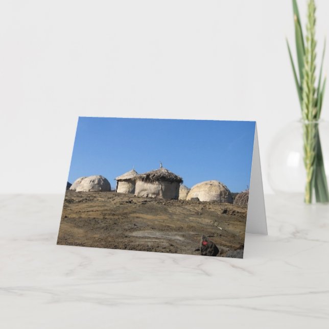 Cartão  Huts in East-Africa (Frente)