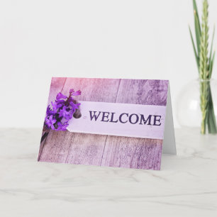 Cartão Hyacinin Purple Wood Sinal Primavera Floral