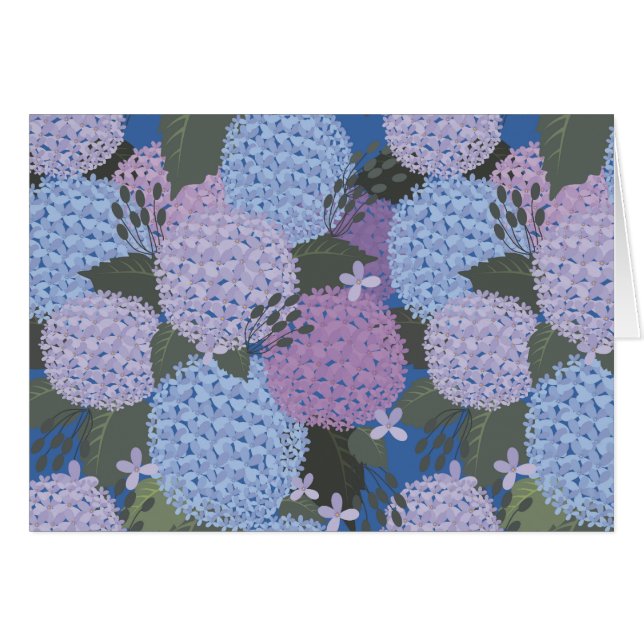 Cartão Hydrangea. (Frente Horizontal)
