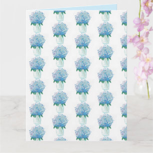 Cartão Hydrangea azul e roxa