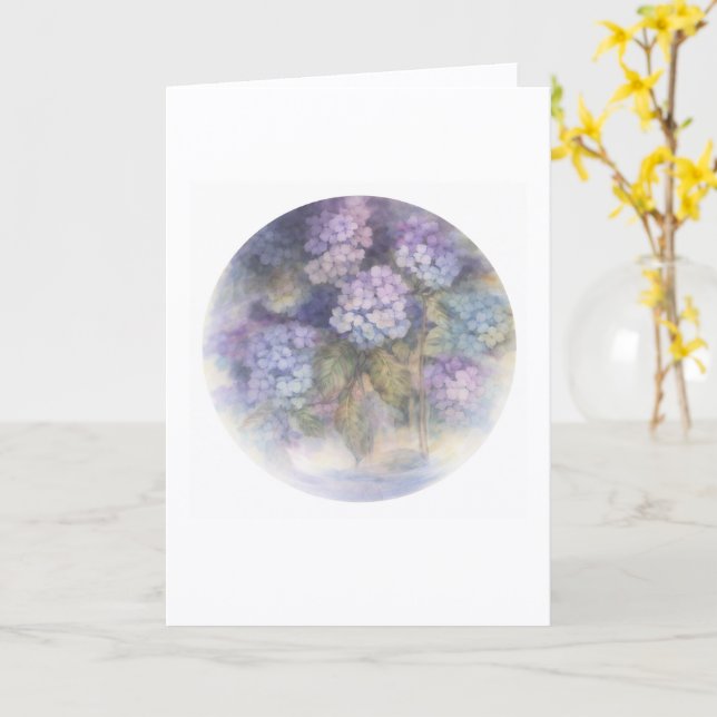 Cartão Hydrangea Blank Card | Elegant Floral Note (Flor Amarela)