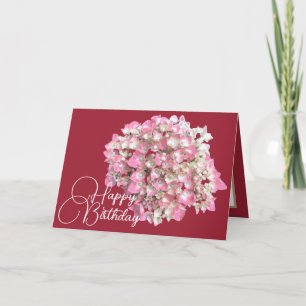 Cartão Hydrangea Cor-de-rosa/branca Blush Backdrop Feliz 