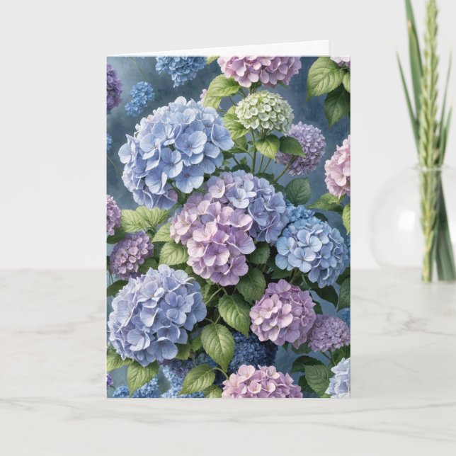 Cartão Hydrangea Garden Birthday (Frente)