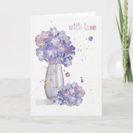 Cartão Hydrangea Greeting Card "with love" 4 Dia de as mã